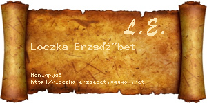 Loczka Erzsébet névjegykártya